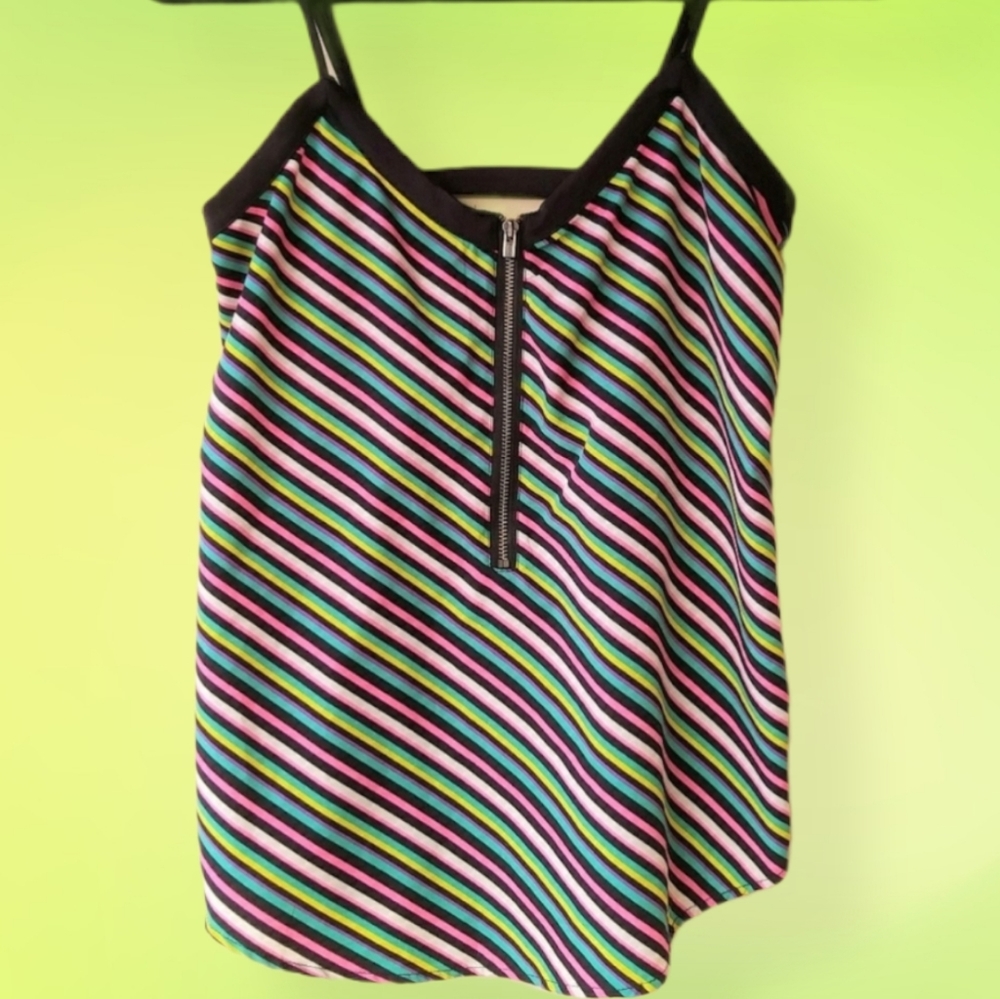 🌈2000s Neon Rainbow Striped Tank Top 🌈